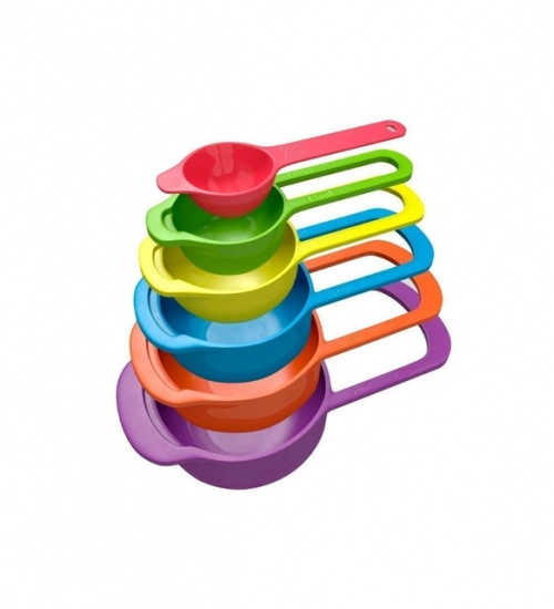 Pack of 4_Colorful Measuring Cup Spoon Set Stackable Kitchen Measuring Cups (Color: Assorted )
