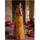 Women's Cotton Printed Saree With Unstitched Blouse 5.5Mtr (Yellow)