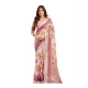 Women's Linen Cotton Printed Ready To Wear Saree With Unstitched Blouse 5.5 Mtr (Maroon)