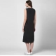 Women's Denim Solid Sleeveless Dress (Black)