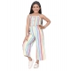 Girl's Polyester Cotton Blend Striped Sleeveless Jumpsuit (Multicolor) Girl's Polyester Cotton Blend Striped Sleeveless Jumpsuit (Multicolor)