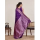 Women's Jacquard Woven Saree With Unstitched Blouse 5.5Mtr (Purple) Women's Jacquard Woven Saree With Unstitched Blouse 5.5Mtr (Purple)