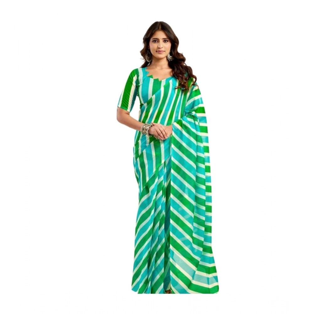 Women's Linen Cotton Printed Ready To Wear Saree With Unstitched Blouse 5.5 Mtr (Green) Women's Linen Cotton Printed Ready To Wear Saree With Unstitched Blouse 5.5 Mtr (Green)