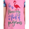 Girl's Cotton Hosiery Printed Night Suit Set (Pink-Blue)
