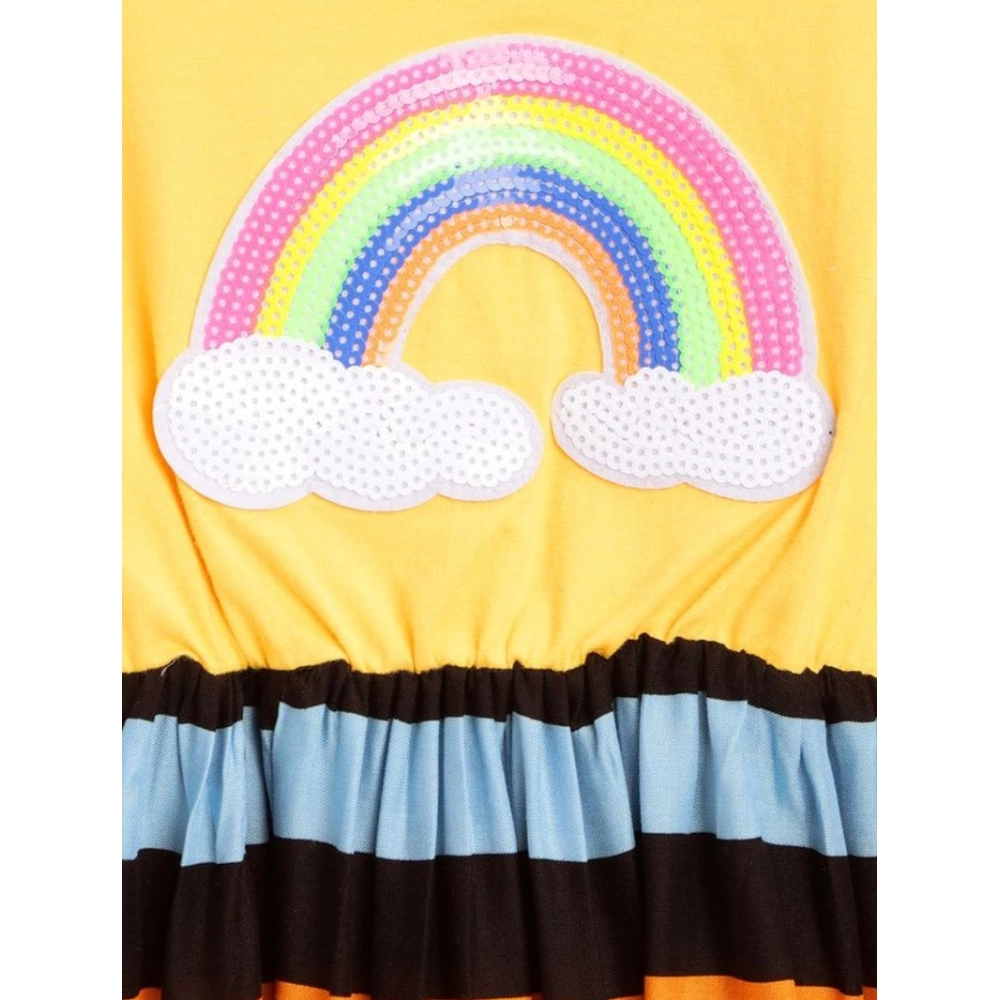 Girl's Cotton Striped Short Sleeve Dress (Multicolor) Girl's Cotton Striped Short Sleeve Dress (Multicolor)