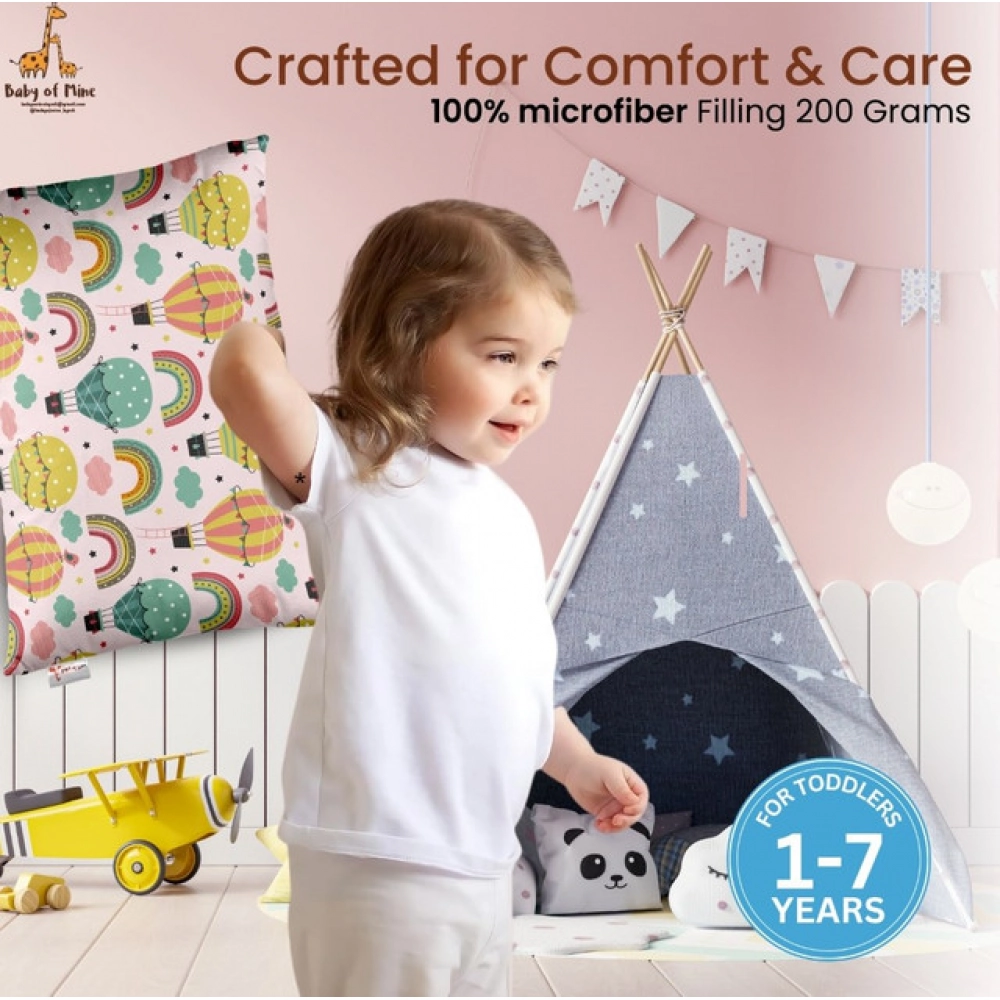 Soft Plush Printed Baby Infant Pillow for Kids Age 1 To 5 Years (Multicolor)