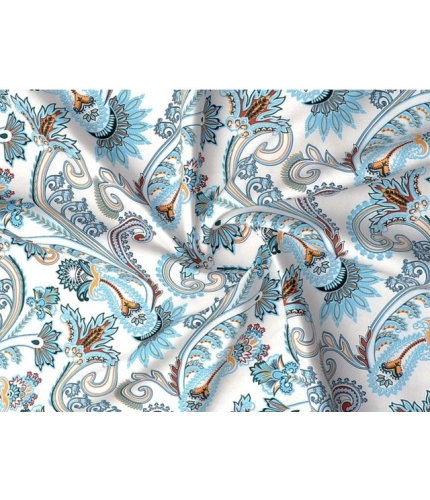 Cotton Blend Floral Printed Double Bedsheet with 2 Pillow Covers (White) Cotton Blend Floral Printed Double Bedsheet with 2 Pillow Covers (White)