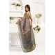 Women's Faux Linen Printed Ready to wear Saree With Unstitched Blouse 5.5Mtr (Multicolor)