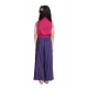 Girl's Rayon Colour Block Sleeveless Jumpsuit (Pink-Blue)