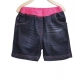 Girl's Denim Ribbed Elasticated Shorts (Pink-Blue) Girl's Denim Ribbed Elasticated Shorts (Pink-Blue)