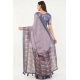Women's Polyester Printed Saree With Unstitched Blouse 5.5 Mtr (Purple)