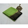 Women's Crepe Chit Pallu Solid Saree With Unstitched Blouse 5.5Mtr (Green)
