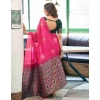 Women's Soft Lichi Silk Printed Saree With Unstitched Blouse 5.5Mtr (Pink) Women's Soft Lichi Silk Printed Saree With Unstitched Blouse 5.5Mtr (Pink)