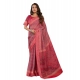 Women's Faux Linen Geometric Print Ready to wear Saree With Unstitched Blouse 5.5Mtr (Red) Women's Faux Linen Geometric Print Ready to wear Saree With Unstitched Blouse 5.5Mtr (Red)
