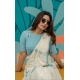 Women's Linen Printed Saree With Unstitched Blouse 5.5Mtr (White) Women's Linen Printed Saree With Unstitched Blouse 5.5Mtr (White)