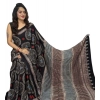 Women's Satin Printed Saree With Unstitched Blouse 5.5Mtr (Black) Women's Satin Printed Saree With Unstitched Blouse 5.5Mtr (Black)