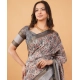 Women's Polyester Printed Saree With Unstitched Blouse 5.5 Mtr (Multicolor)