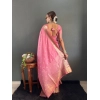 Women's Satin Printed Saree With Unstitched Blouse 5.5Mtr (Pink) Women's Satin Printed Saree With Unstitched Blouse 5.5Mtr (Pink)