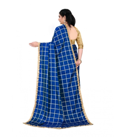 Women's Sana Silk Bandhni Saree With Unstitched Blouse 5.5Mtr (Royal Blue)