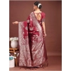 Women's Banarasi Silk Printed Saree With Unstitched Blouse 5.5Mtr (Maroon) Women's Banarasi Silk Printed Saree With Unstitched Blouse 5.5Mtr (Maroon)