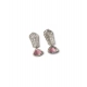 Women's Brass Silver Plated Drop Earrings (Pink) Women's Brass Silver Plated Drop Earrings (Pink)