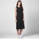 Women's Denim Solid Sleeveless Dress (Black)