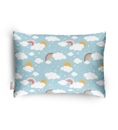 Soft Plush Printed Baby Infant Pillow for Kids Age 1 To 5 Years (Sky Blue)