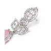 Women's Brass Silver Plated Drop Earrings (Pink)