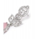 Women's Brass Silver Plated Drop Earrings (Pink)