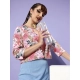 Women's Polyester Floral 3-4th Sleeves Shrug (Peach) Women's Polyester Floral 3-4th Sleeves Shrug (Peach)