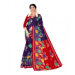 Women's Soft Pure Cotton Printed Saree With Unstitched Blouse 5.5Mtr (Multicolor)