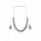 Women's Brass Silver Plated Necklace set (Green)