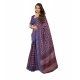 Women's Linen Cotton Printed Ready To Wear Saree With Unstitched Blouse 5.5 Mtr (Dark_Navy_Blue)