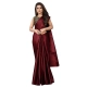 Women's Satin Printed Saree With Unstitched Blouse 5.5Mtr (Maroon)