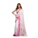 Women's Linen Cotton Printed Ready To Wear Saree With Unstitched Blouse 5.5 Mtr (Light_White)