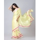 Women's Soft Crepe Silk Printed Ready To Wear Saree With Unstitched Blouse 5.5Mtr (Light Yellow)