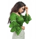 Women's Organza Solid V Neck Layered Ruffle Sleeve Readymade Blouse (Light Green Free Size , up to 38–40 Bust)-PID65852 Women's Organza Solid V Neck Layered Ruffle Sleeve Readymade Blouse (Light Green Free Size , up to 38–40 Bust)-PID65852