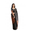 Women's Soft Lichi Silk Printed Saree With Unstitched Blouse 5.5Mtr (Black) Women's Soft Lichi Silk Printed Saree With Unstitched Blouse 5.5Mtr (Black)