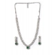 Women's Brass Silver Plated Necklace set (Green) Women's Brass Silver Plated Necklace set (Green)