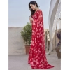 Women's Chiffon Printed Saree With Unstitched Blouse 5.5Mtr (Red) Women's Chiffon Printed Saree With Unstitched Blouse 5.5Mtr (Red)