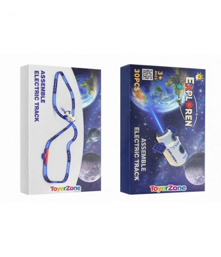 Plastic Space Theme 30 Pcs Assemble Electric Track Set (Multicolor)