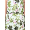 Girl's Denim Embroidered Sleeveless Jumpsuit (White-Green)