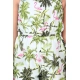 Girl's Denim Embroidered Sleeveless Jumpsuit (White-Green)