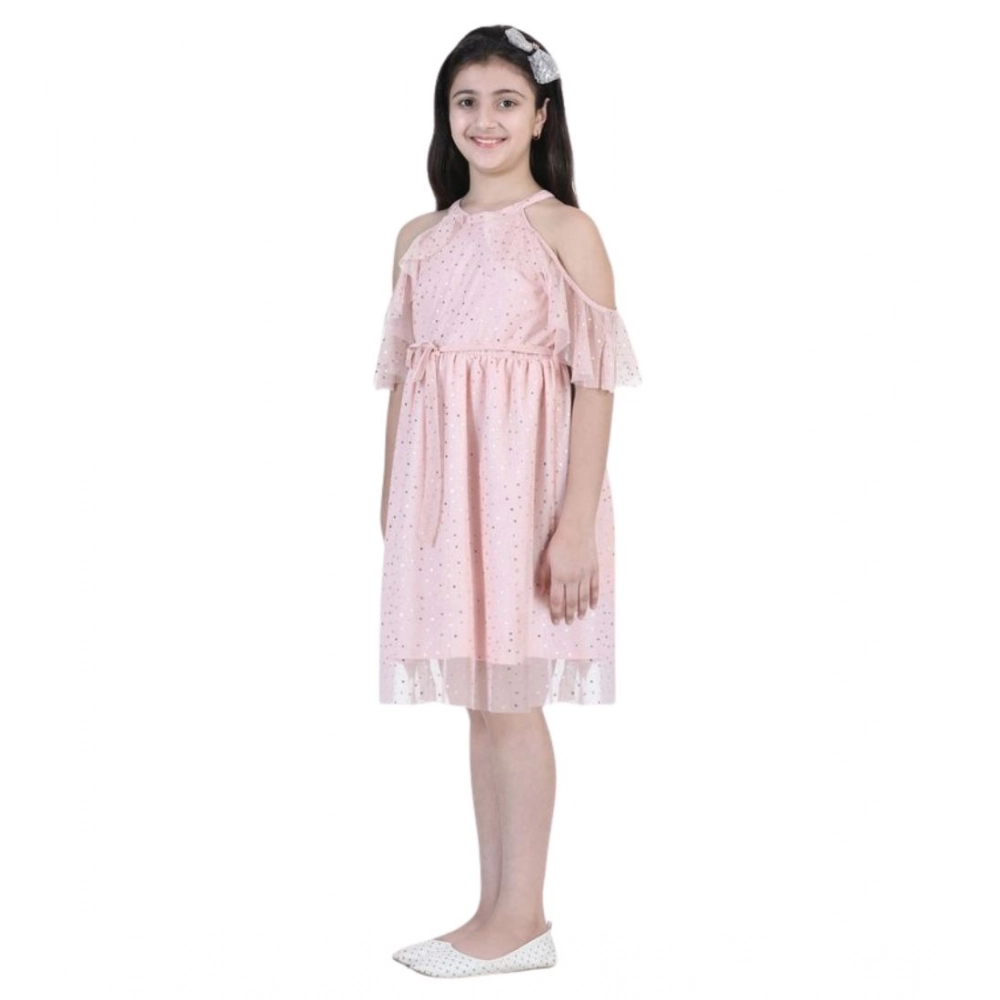 Girl's Net Printed Sleeveless Dress (Blush Pink) Girl's Net Printed Sleeveless Dress (Blush Pink)