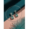 Women's Brass Silver Plated Drop Earrings (Turquoise)