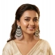 Women's Zinc Alloy Gold Plated Chandbali Earrings (Multicolor)