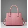 Women's PU Leather Solid Shoulder Zipper Handbag (Pink)