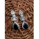 Women's Brass Silver Plated Drop Earrings (Blue) Women's Brass Silver Plated Drop Earrings (Blue)