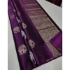 Women's Litchi silk Printed Saree With Unstitched Blouse (Magenta With pink) Women's Litchi silk Printed Saree With Unstitched Blouse (Magenta With pink)