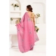 Women's Linen Cotton Printed Ready To Wear Saree With Unstitched Blouse 5.5 Mtr (Pink)